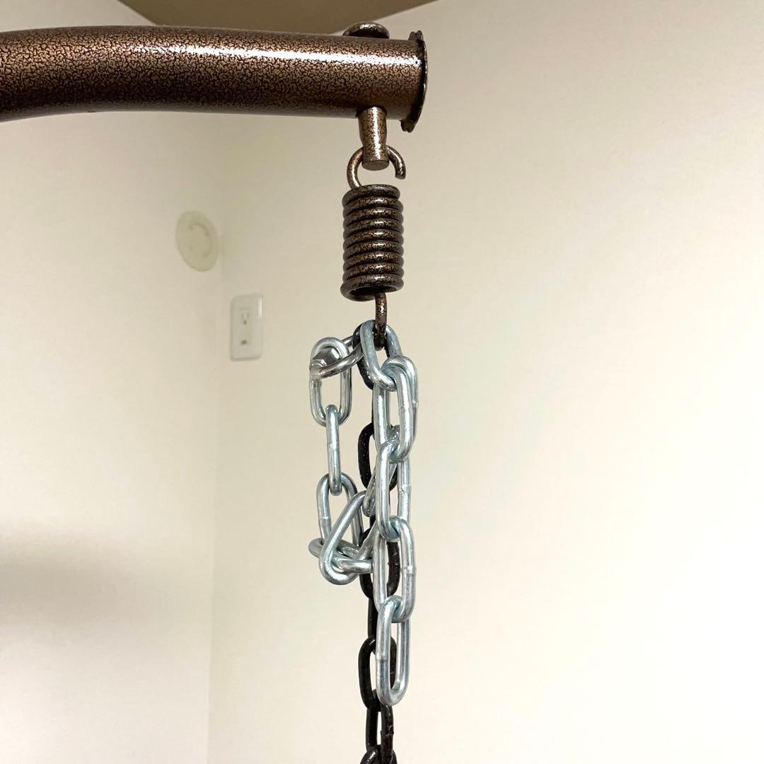 ◆【直接受渡し限定】ハンギングチェア 花柄クッション付き ブラウン