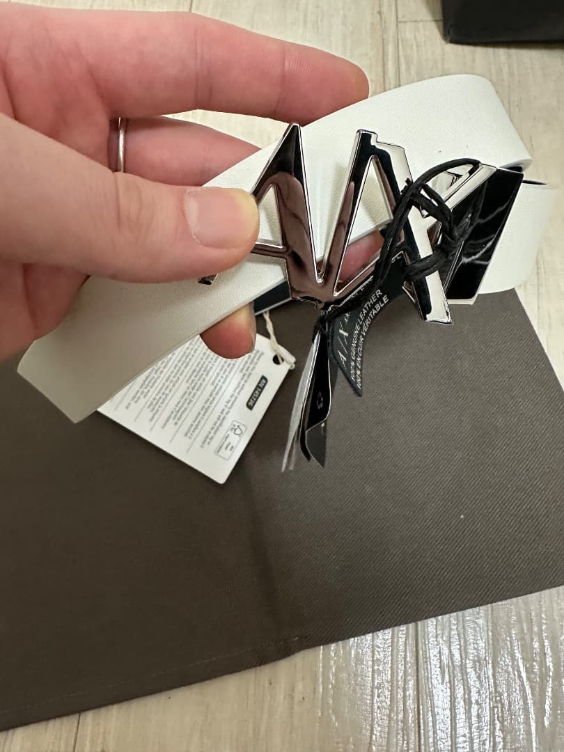 【新品】アルマーニ Armani Exchange ホワイト ベルト 75