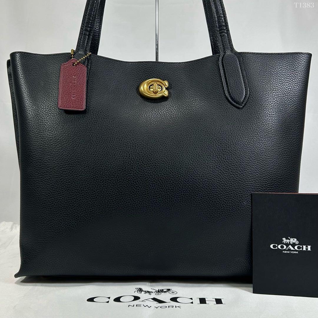 【極美品】コーチ C0689 ウィロウ トートバッグ レザー 手提げ A4可 黒