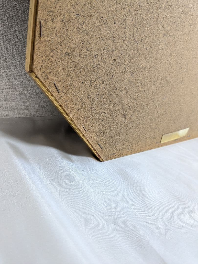 アンティーク 壁掛け 八角 ミラー 鏡 花柄 ヴィンテージ ゴールド