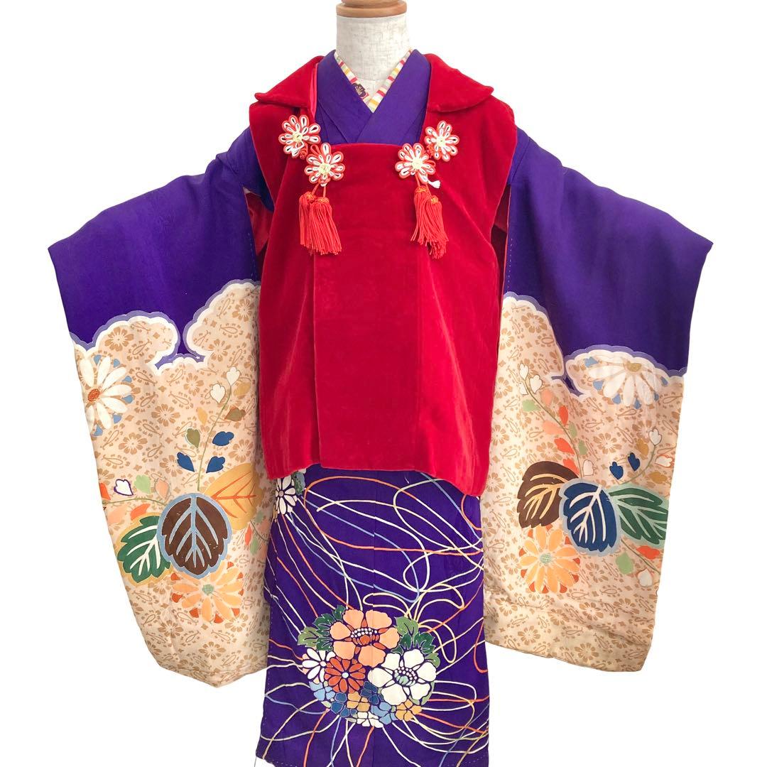 ★レトロ　アンティーク　女の子供着物　七五三　大正ロマン　3歳