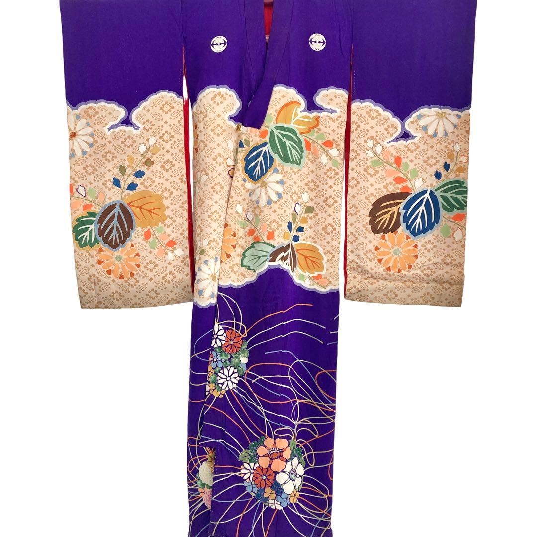 ★レトロ　アンティーク　女の子供着物　七五三　大正ロマン　3歳