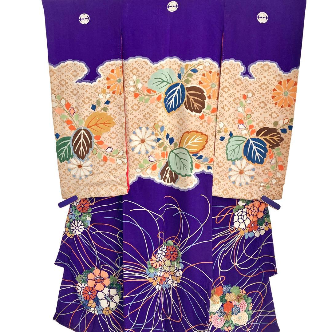 ★レトロ　アンティーク　女の子供着物　七五三　大正ロマン　3歳