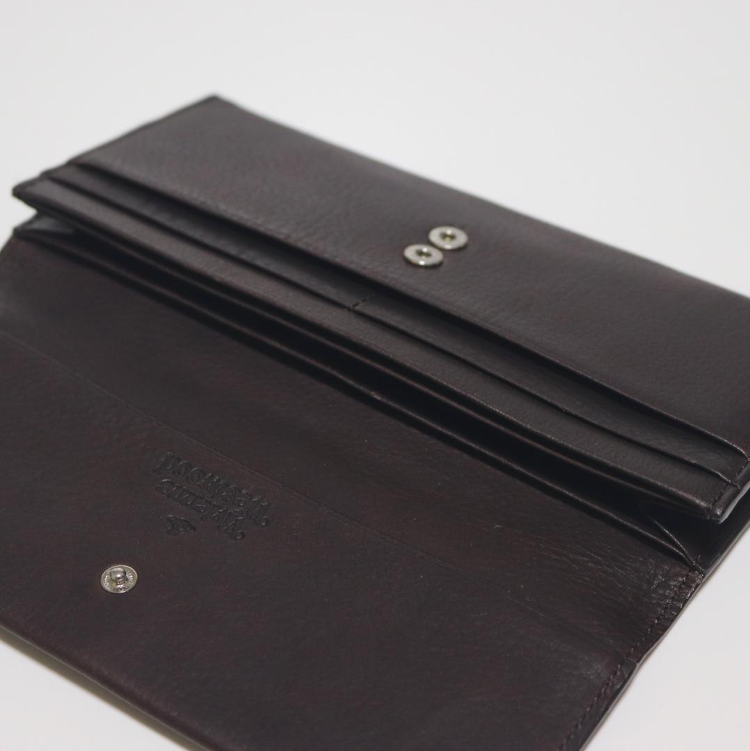 新品箱付き【ヴィヴィアンウエストウッド】ワックスドレザー フラップ長財布 濃茶