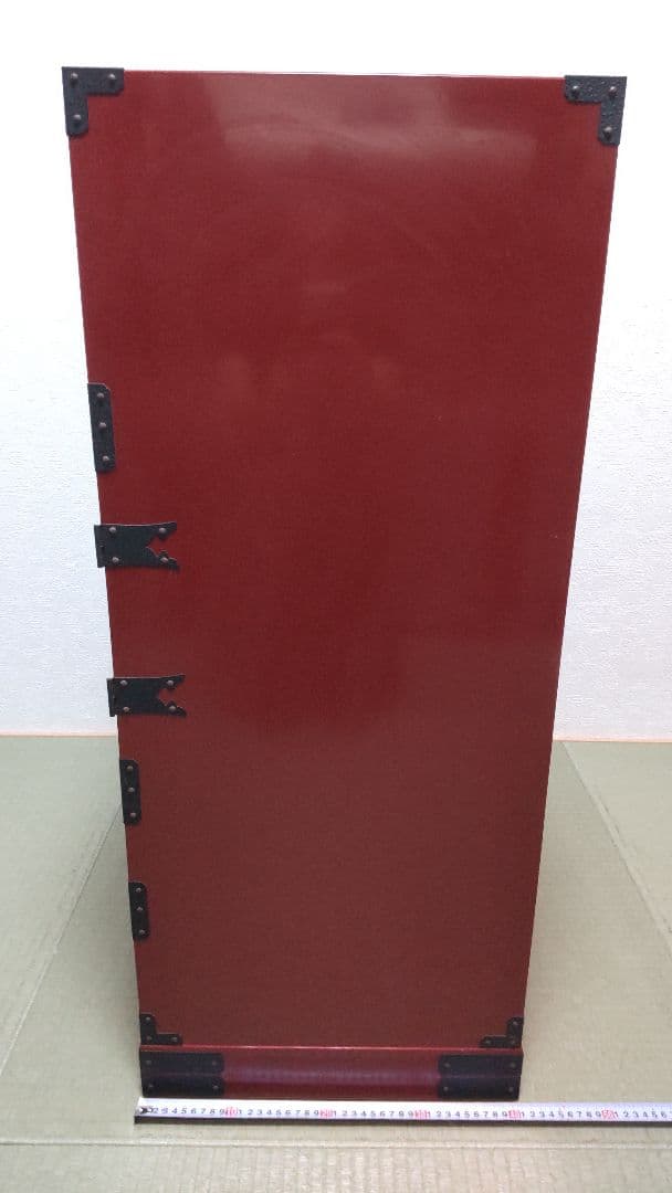 仙台箪笥 和箪笥 アンティーク 茶棚 南蛮 漆 朱色 木製 民芸 鉄金具 大型