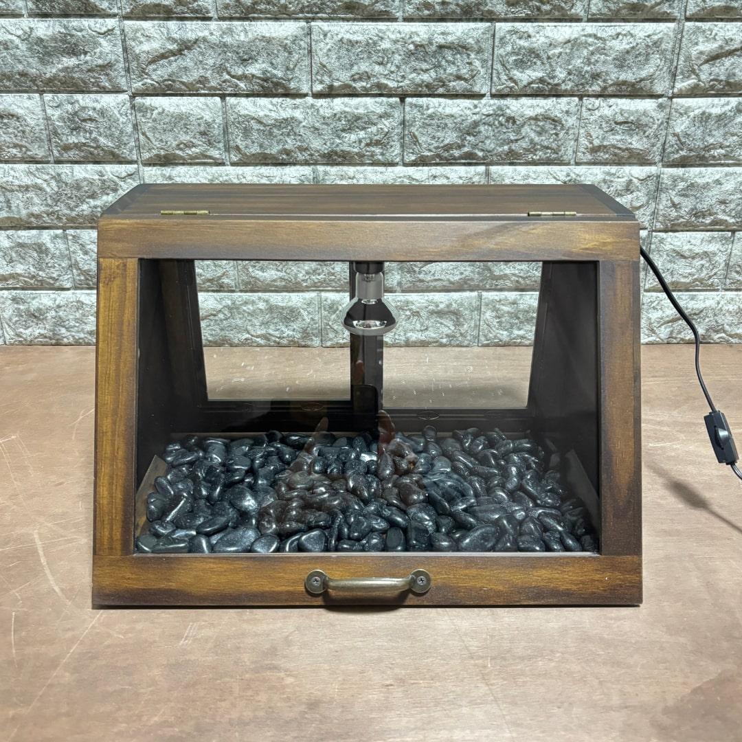 木製ホットショーケース 焼き芋保温ディスプレイケース【ダークブラウン】