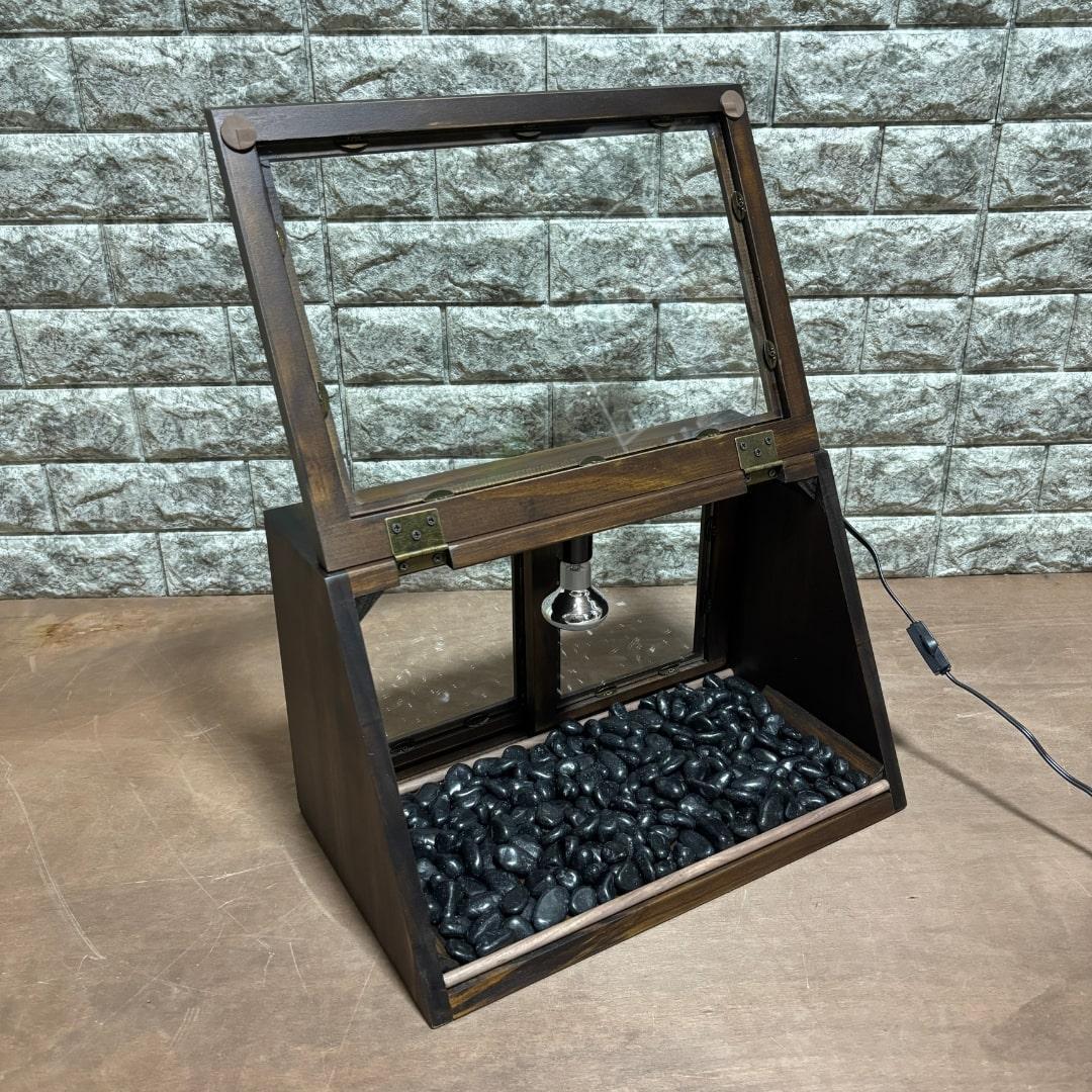 木製ホットショーケース 焼き芋保温ディスプレイケース【ダークブラウン】