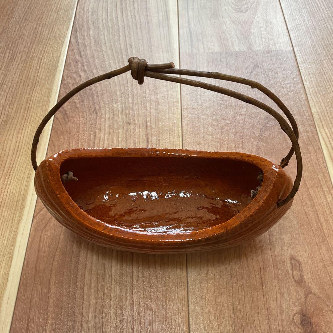 楽焼 つり花入れ 佐々木昭楽