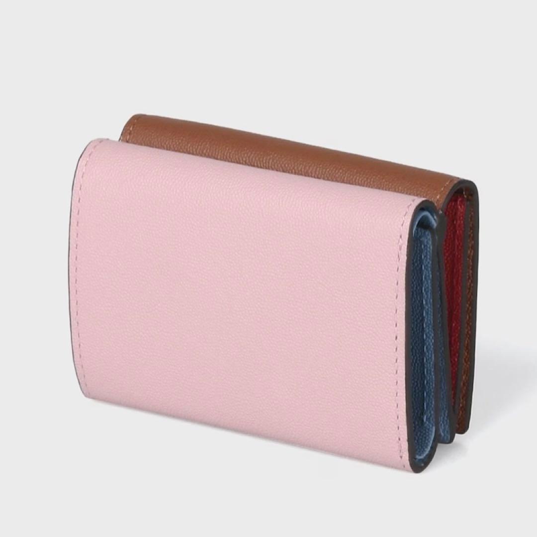 【新品】ポールスミス✨カラーブロック ３つ折り財布 キャメル ミニ財布 折財布