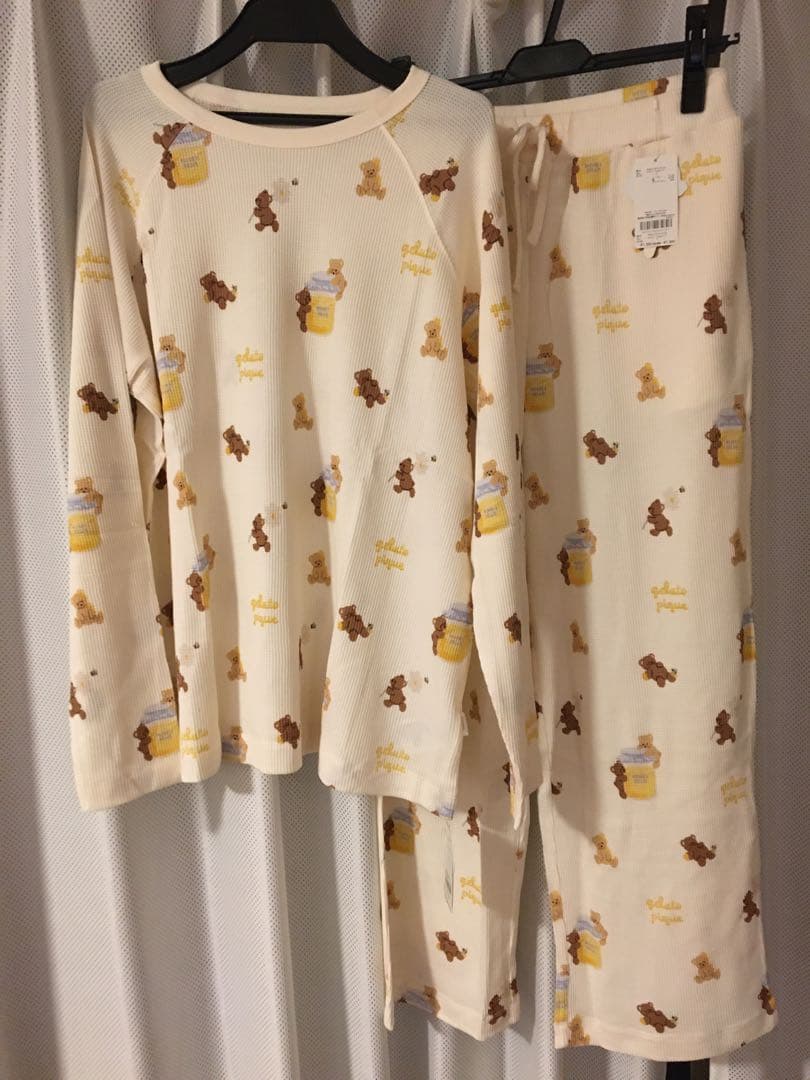 Gelato Pique はちみつベア柄プルオーバー＆ロングパンツセット