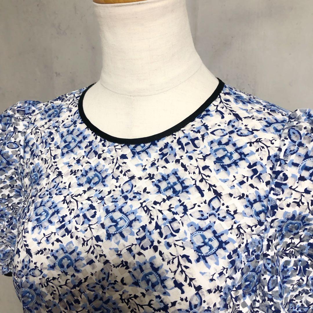 美品 ANAYI アナイ オパールクロスプリントブラウス