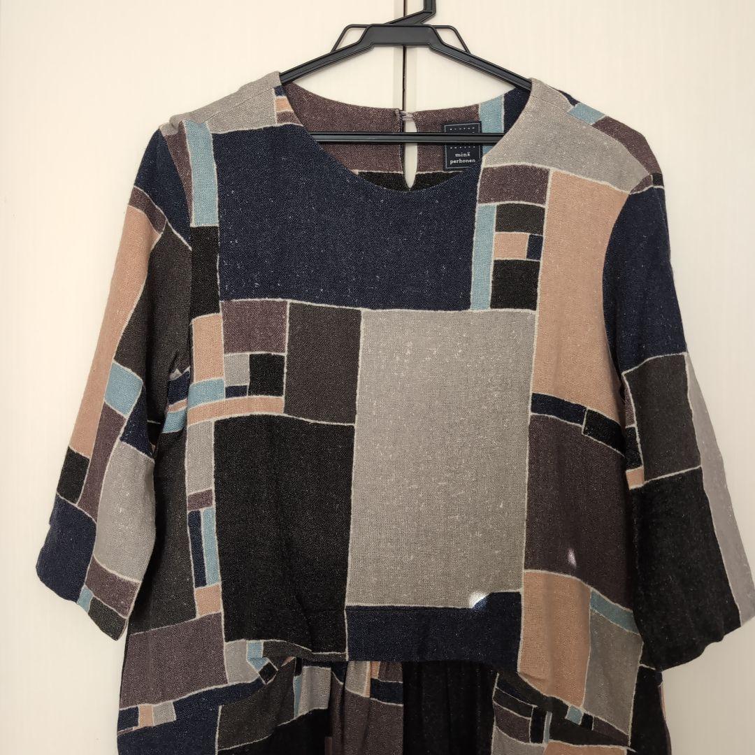 ミナペルホネン　カシミア ワンピース 7分袖