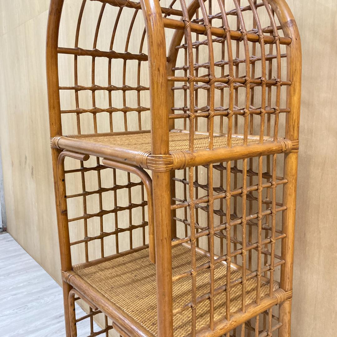 ヴィンテージ アーチ ラタン チェスト 棚 ラック 飾り棚 昭和レトロ