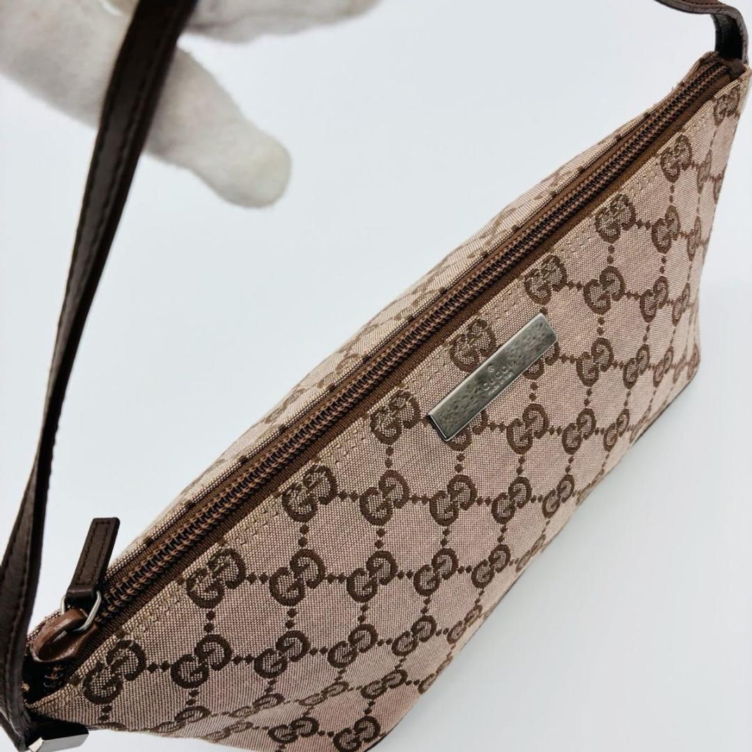 グッチ アクセサリーポーチ GG柄 キャンバス ブラウン系 ピンクブラウン