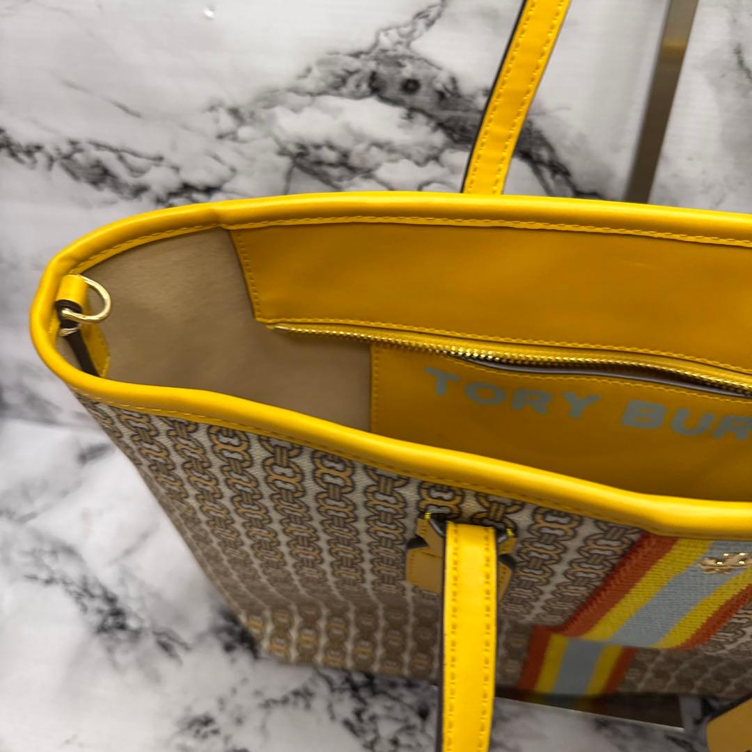 (美品)大人気、トリーバーチ、ジェミニリンク、2way、PVC、人気色、総柄、金