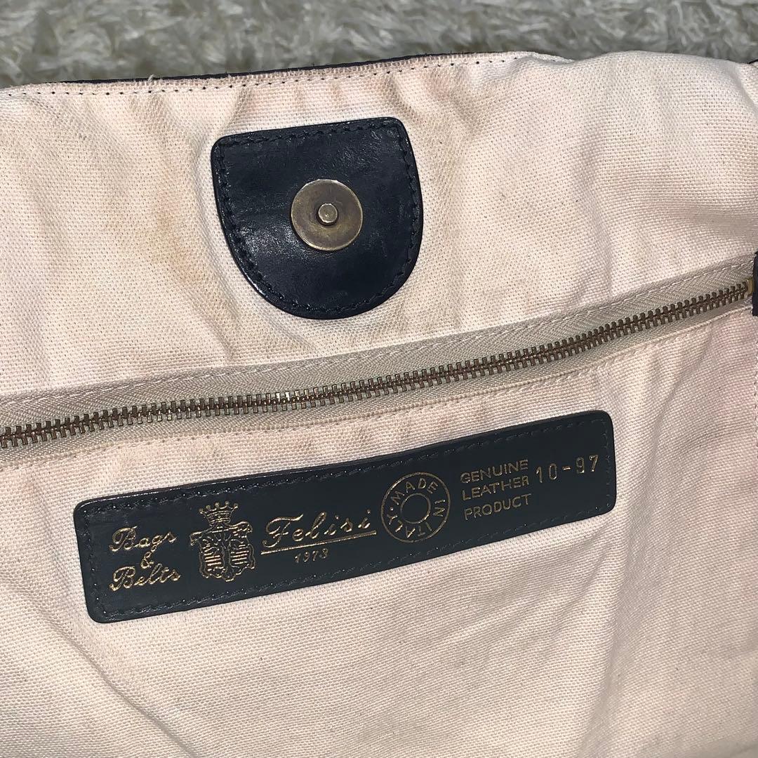 美品✨フェリージ トートバッグ 巾着 ナイロン レザー ブラック