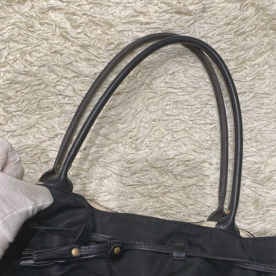 美品✨フェリージ トートバッグ 巾着 ナイロン レザー ブラック