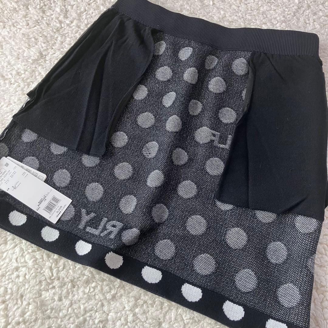 【35,200円新品】パーリーゲイツ ウール混 ジャカードロゴドット柄スカート