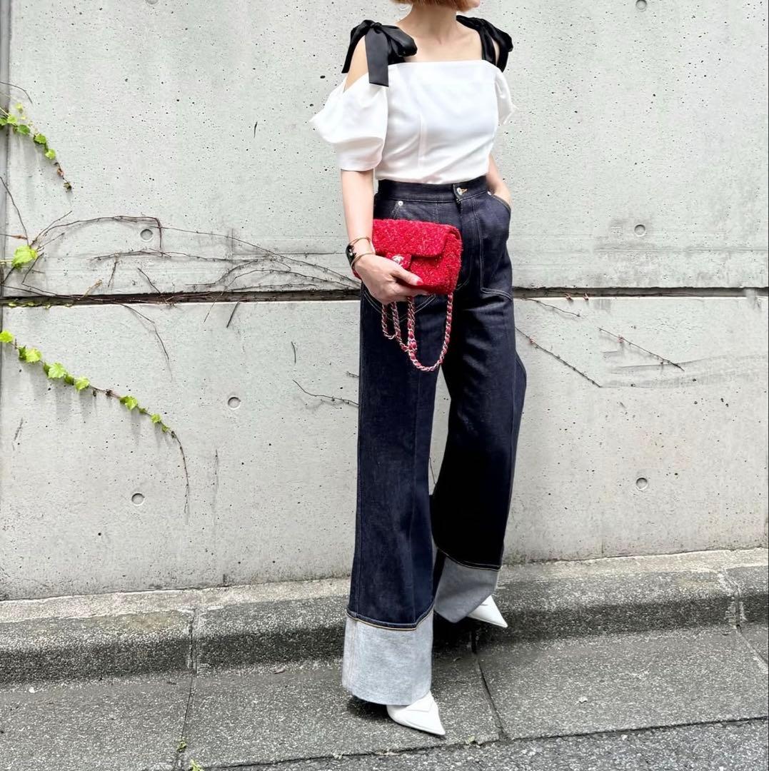 cygne シーニュ Cienne リボン付トップス 1 新品未使用タグ付