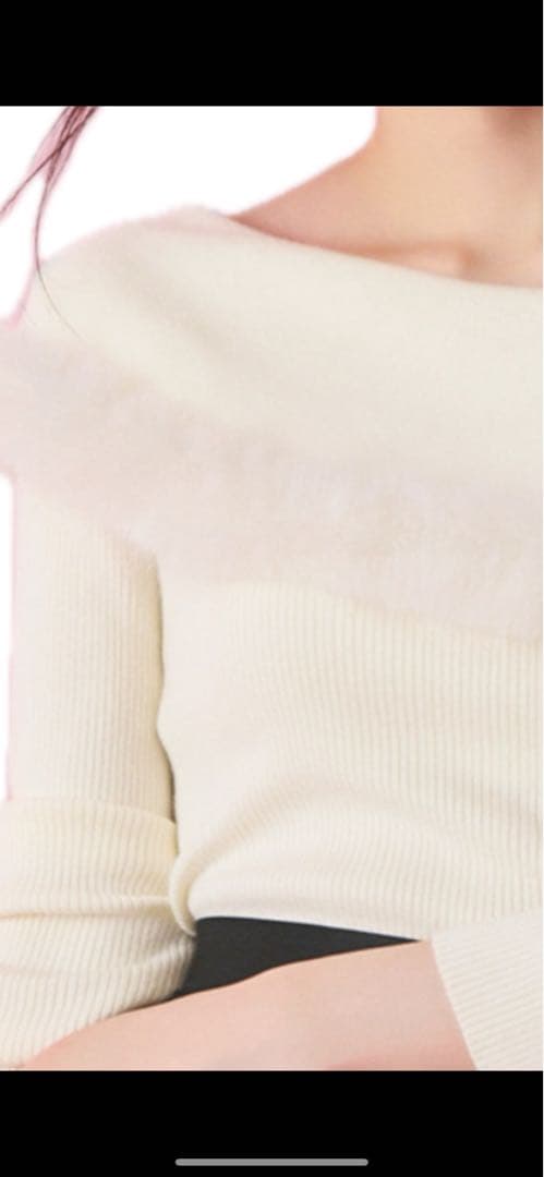 セルフォード ファートリムカラーニットプルオーバー オフショルCELFORD