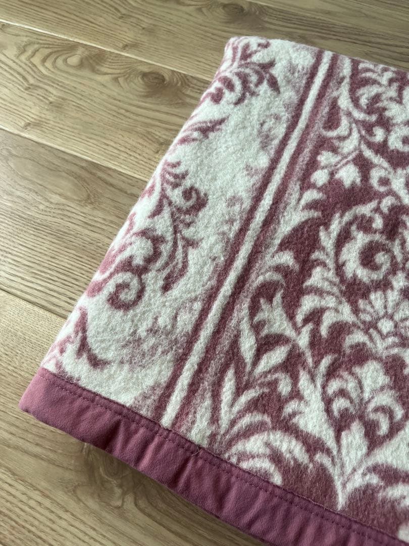 【シングル 2枚セット】京都西川 ウール100% ダマスク柄 毛布