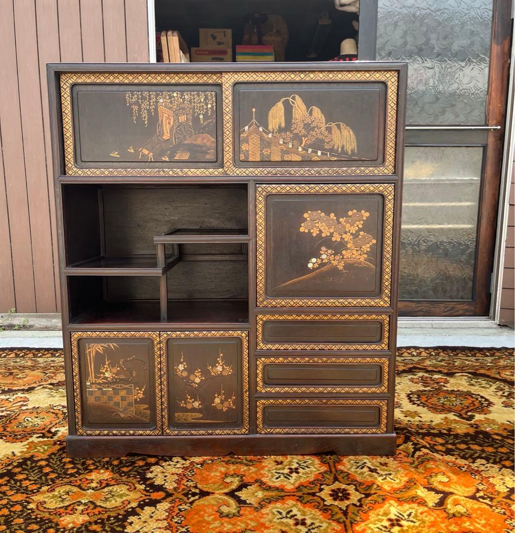 螺鈿 茶棚 茶箪笥 飾り棚 中国 インテリア 年代物 当時物 アンティーク