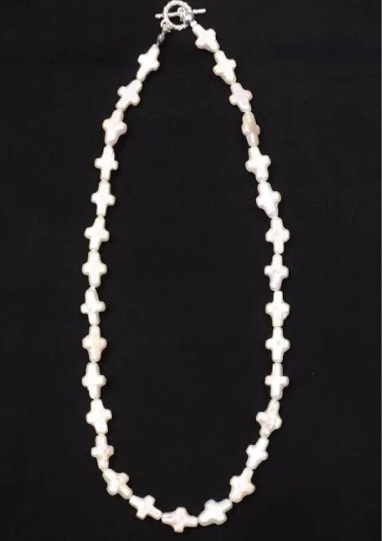アクセサリー COOTIE Distortion Cross Pearl Necklace