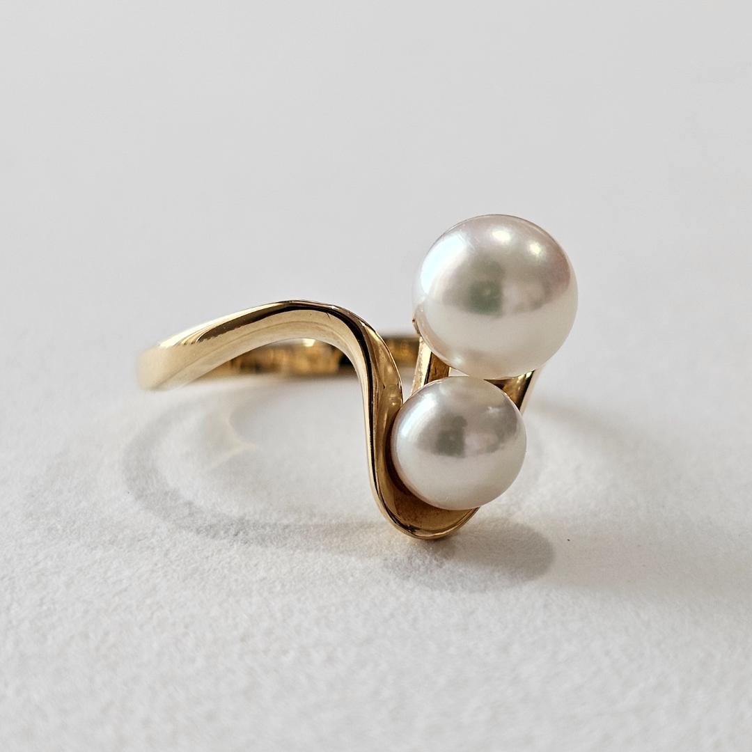 1007 ミキモトパールリングK18YGイエローゴールド5.5mm~7mm11号