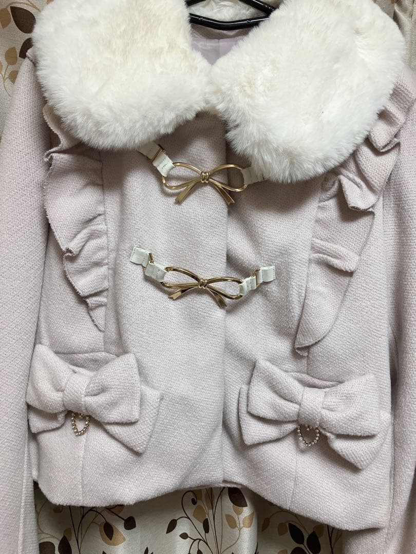 NOEMIE（ノエミー）♡ふわふわファー襟付きショートコート ピンク 量産型