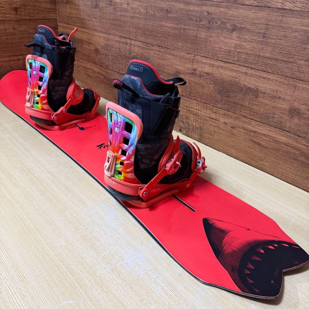 美品　BURTON UNION パウダー　フリーライド 156cm ジョーズ 鮫