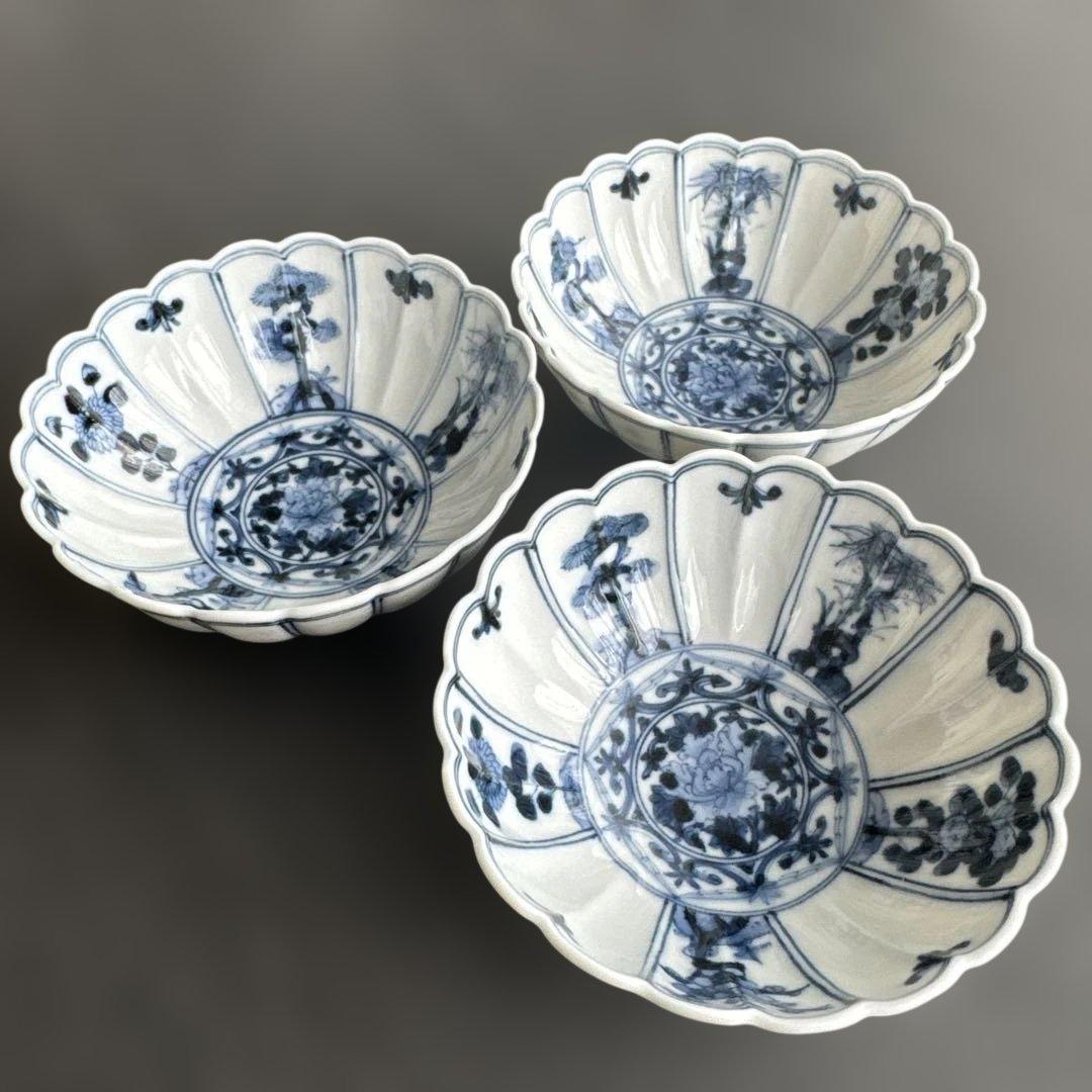 ✨美品✨ 【山本長左】 小付 吉祥樹花文 3客セット
