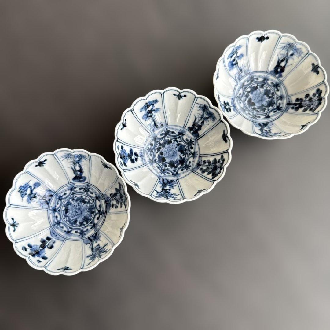 ✨美品✨ 【山本長左】 小付 吉祥樹花文 3客セット