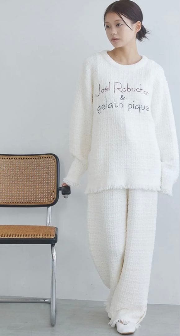 ジェラートピケ　ロブション　ツイードモコプルオーバー＆ロングパンツ