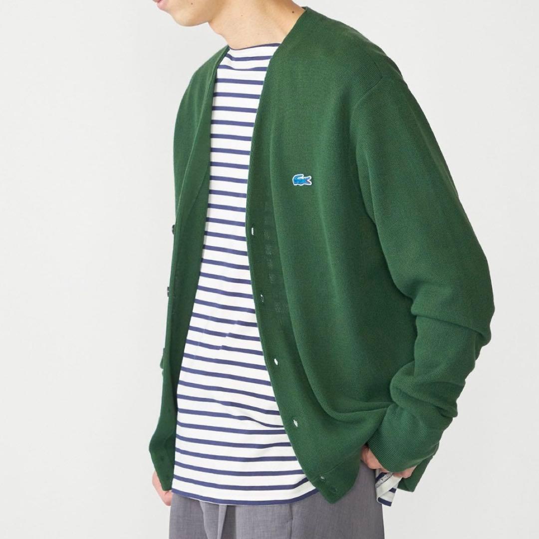 【希少サイズ】SHIPS別注 LACOSTE Vネック カーディガン
