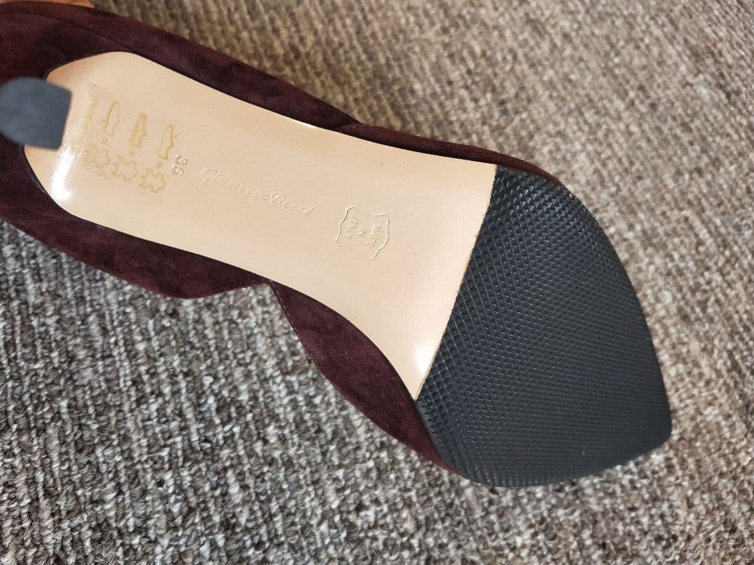 極美品　ジャンヴィトロッシ　パンプス　スエード　ブラウン　アンクルストラップ36