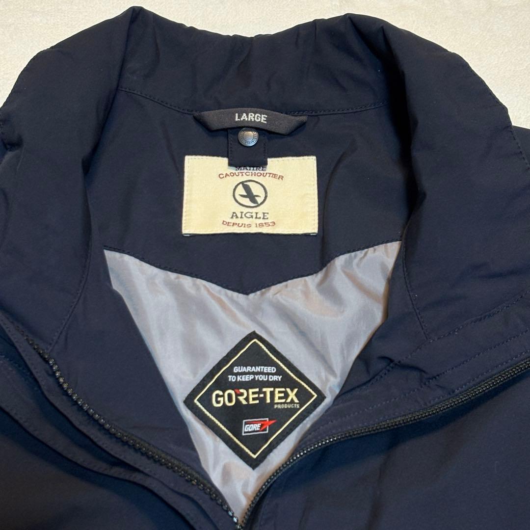AIGLE エーグル GORE-TEX ステンカラーコート L 紺
