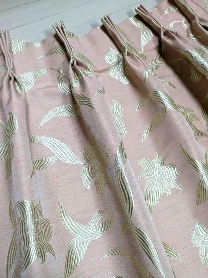 【値下げしました】川島織物 カーテン 2枚セット 98㎝×169㎝ ピンク