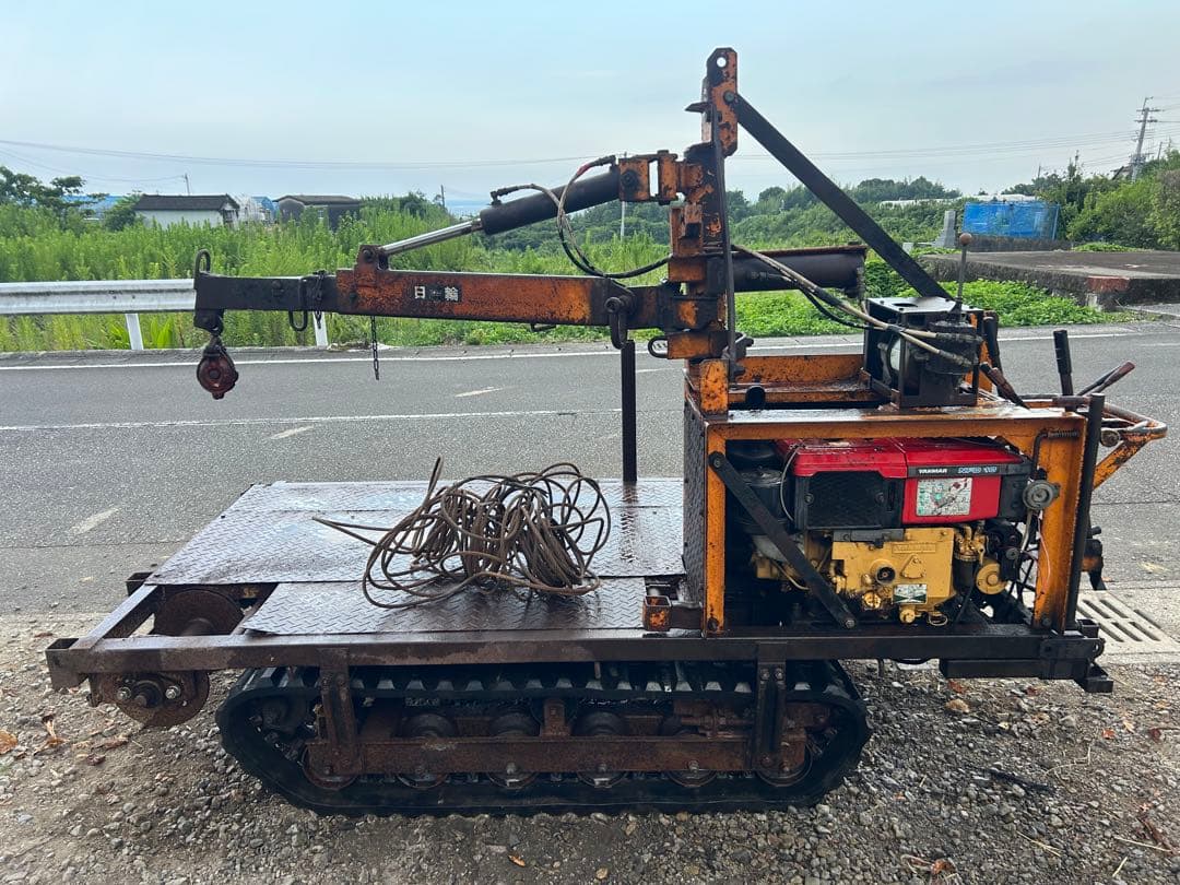 宮崎　日輪　林内車 ウインチ　ディーゼル　10馬力　集材機 木材運搬車　動画あり