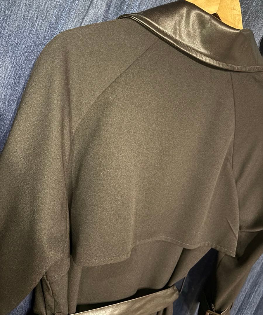 ユニセックス ロングトレンチコート ブラック