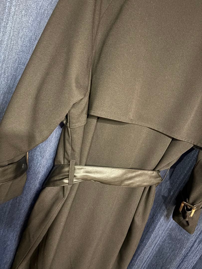 ユニセックス ロングトレンチコート ブラック