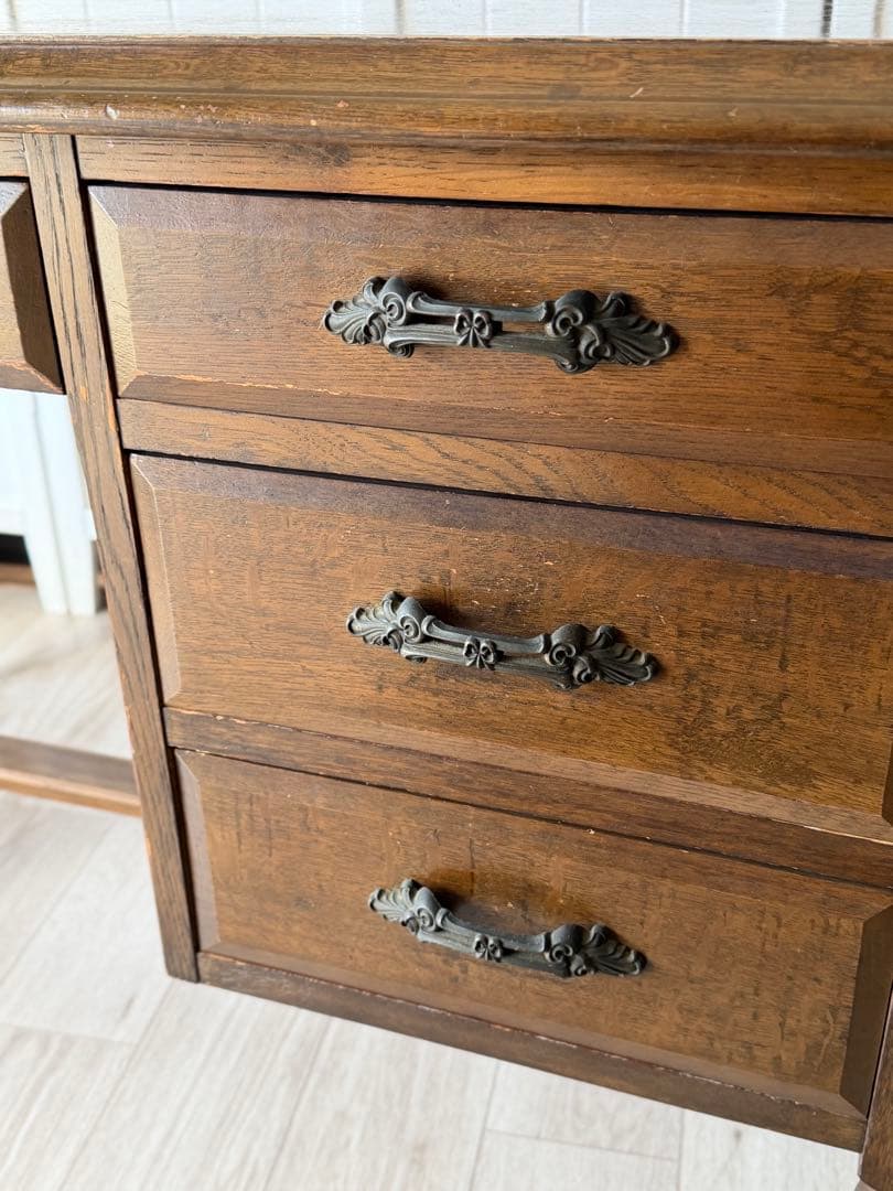 日本製 アンティーク デスク 机 ヴィンテージ 什器 書斎机 事務机 モリヤ家具