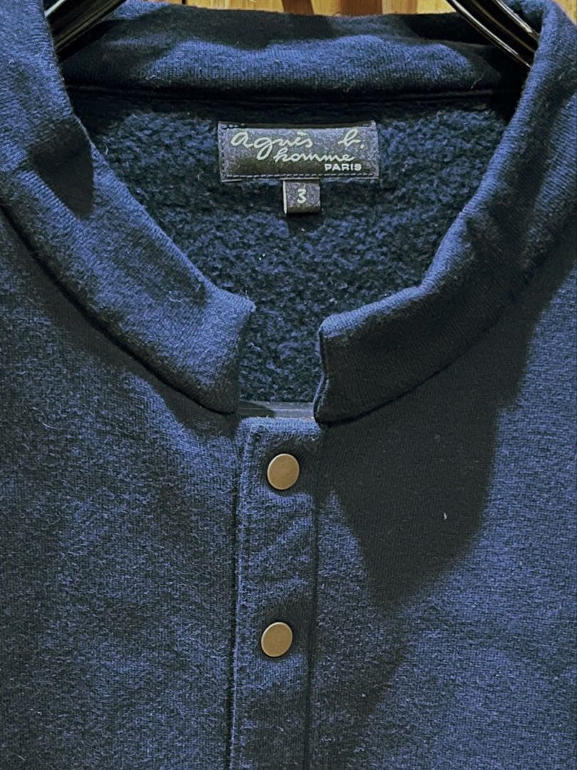 大人気　アニエスベー　agnes.b メンズ　オム　厚手　カーディガン　ネイビー