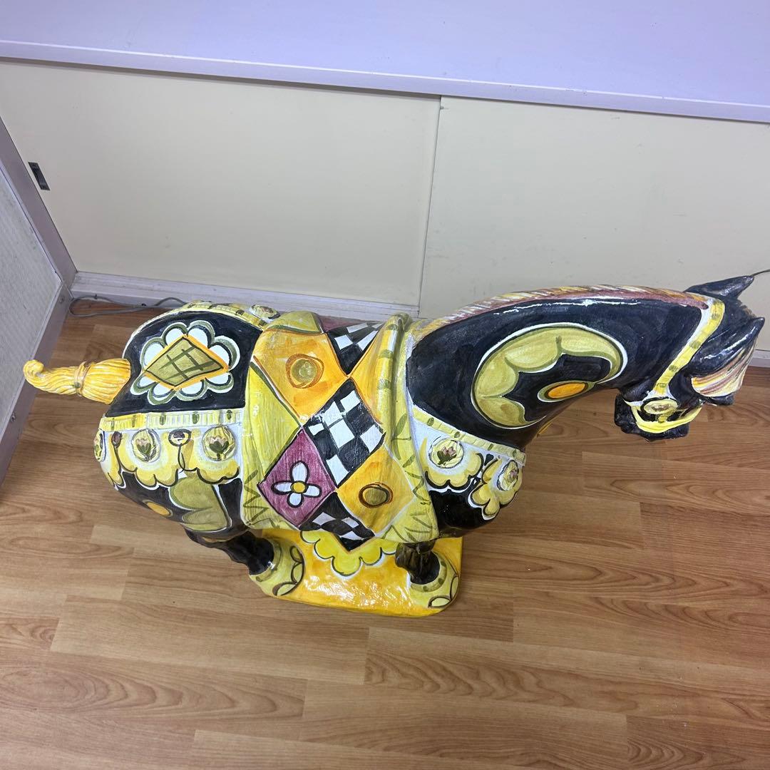 Pamela Ferrari サイン入 大型陶器 馬 彫刻 アート作品　引取限定
