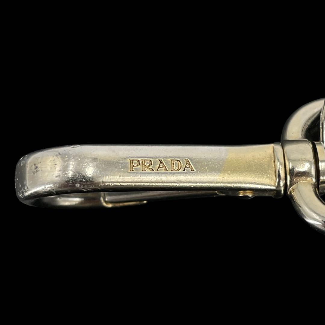 現行　付属品完備　プラダ キーホルダー サフィアーノレザー キーリング　黒