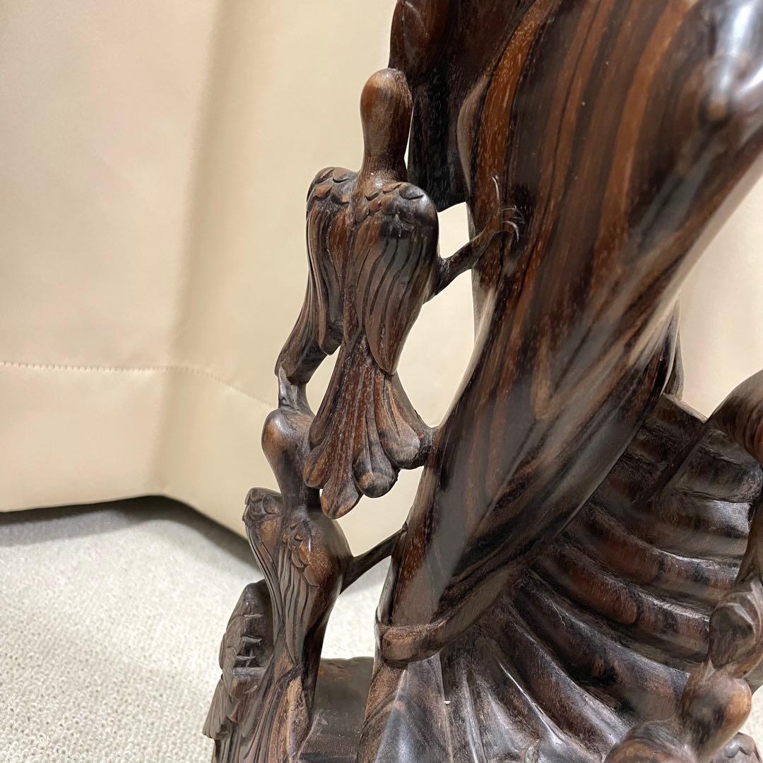 バリ島　木彫り　女性像　彫刻　黒檀　アンティーク　置物