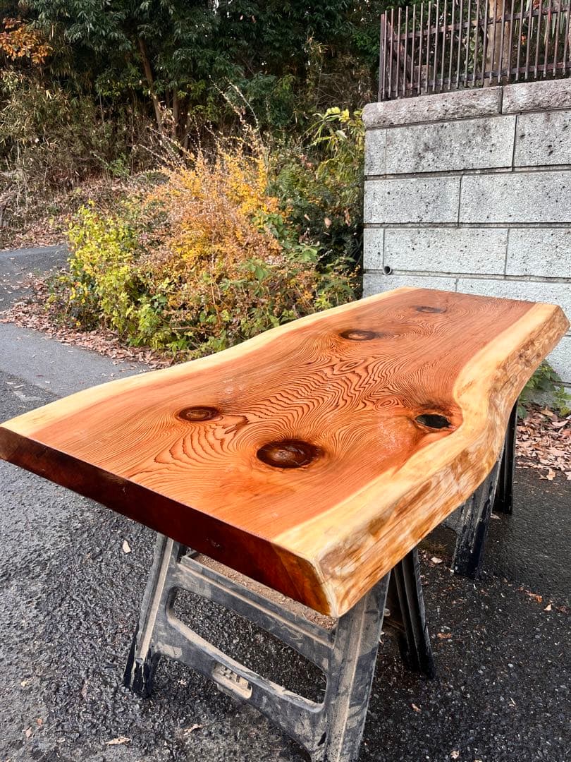 紀州杉　レジン一枚板　ダイニングテーブル