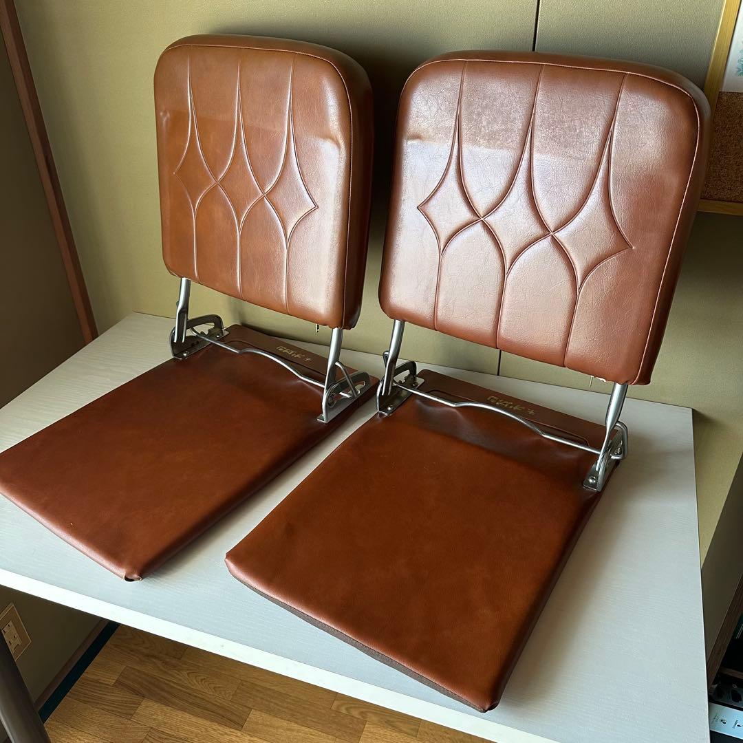 【希少！】⭐オリオン座椅子2脚セット⭐昭和レトロ 折りたたみ可能 茶ブラウン