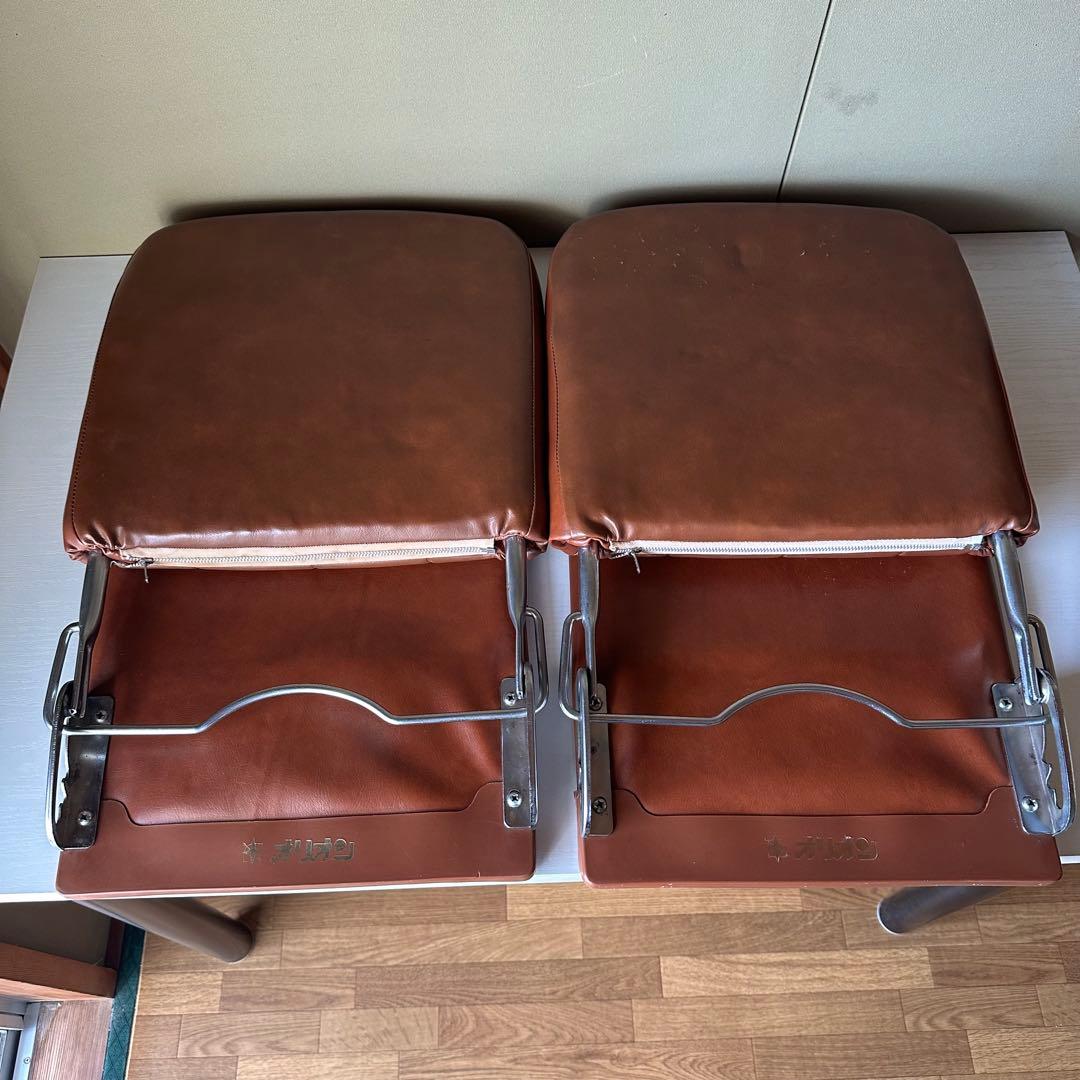 【希少！】⭐オリオン座椅子2脚セット⭐昭和レトロ 折りたたみ可能 茶ブラウン