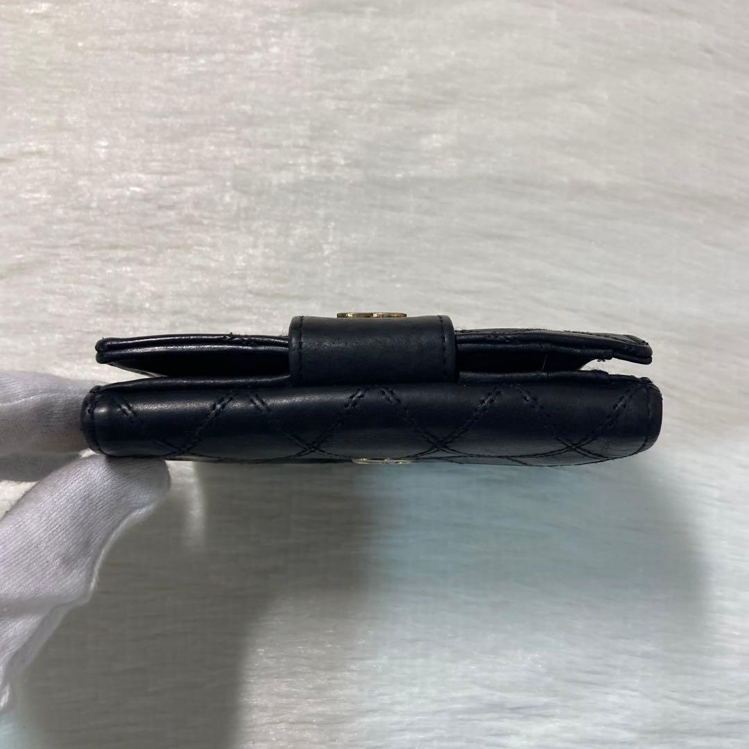 最終値下げ　CHANEL シャネル　二つ折り　人気　黒　ビコローレ　折り財布