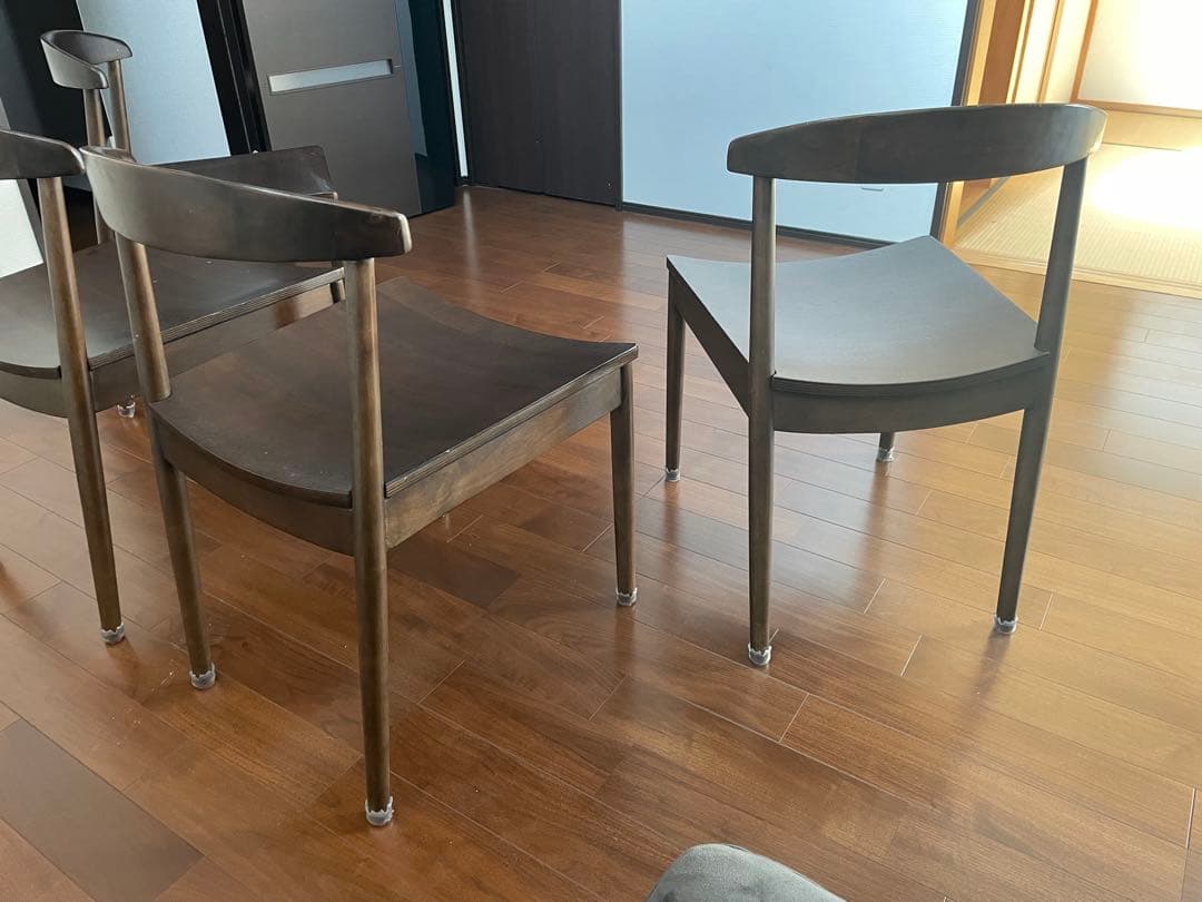 ダークブラウン 木製ダイニングチェア☆4☆送料込